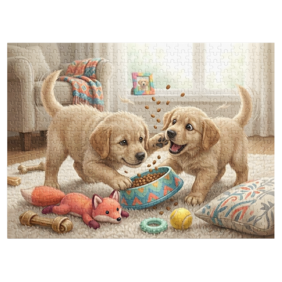 Puppies Playing Jigsaw Puzzle