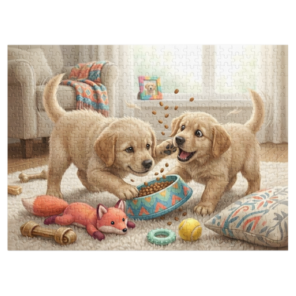 Puppies Playing Jigsaw Puzzle
